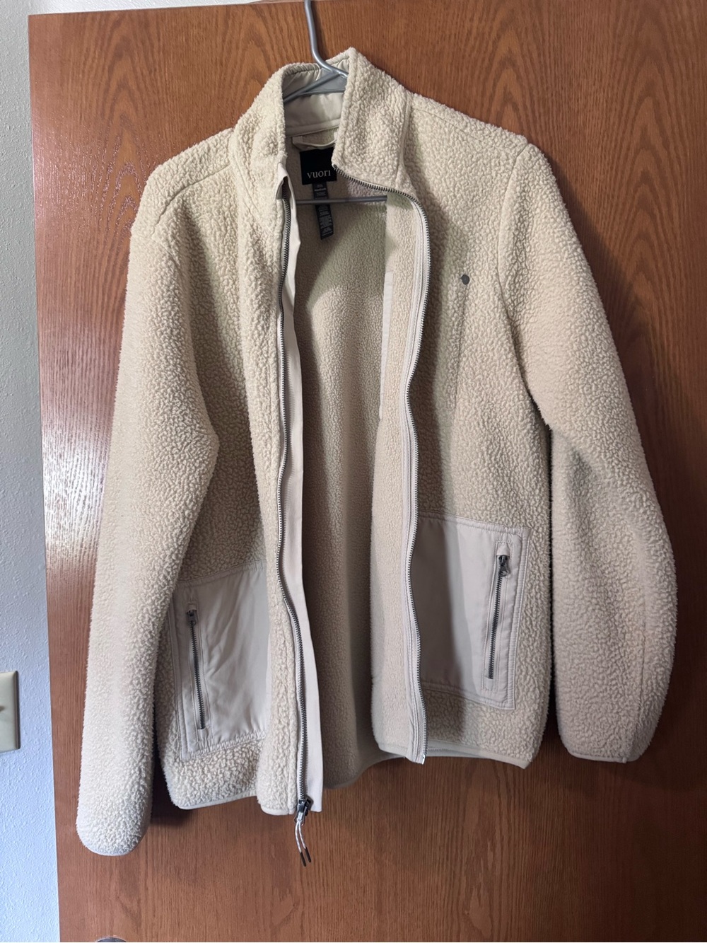Vuori Men's Cream Sherpa Zip Jacket